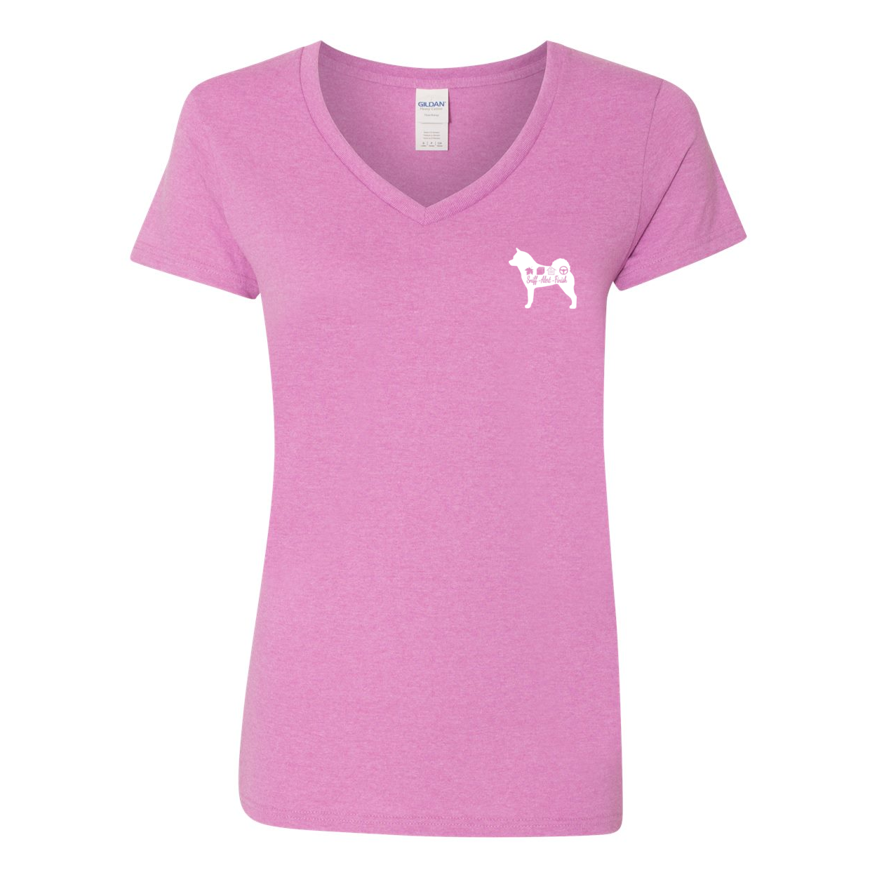 Akita Scent F/B Women's V-Neck T-Shirt - WagALotBowWow
