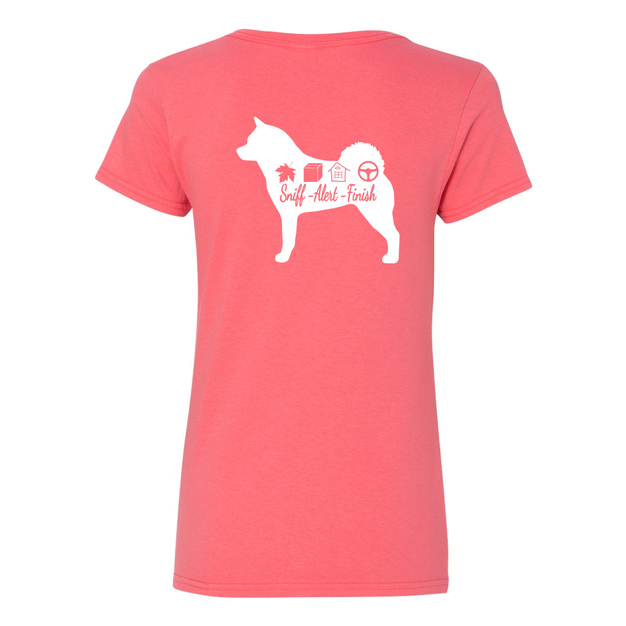 Akita Scent F/B Women's V-Neck T-Shirt - WagALotBowWow