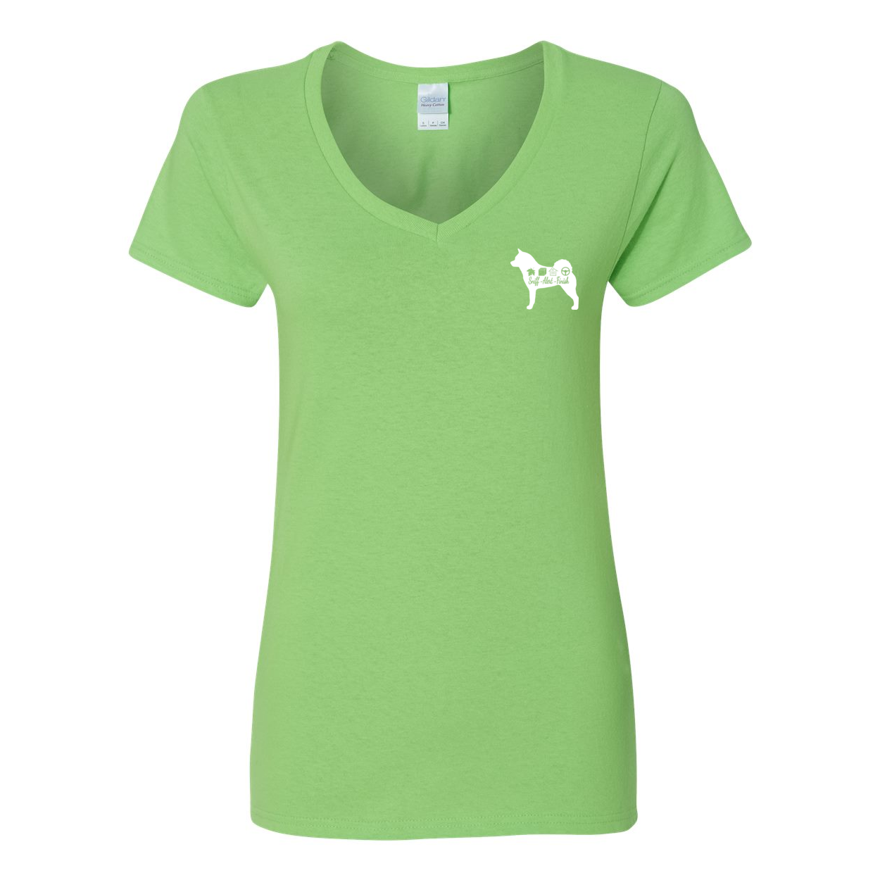 Akita Scent F/B Women's V-Neck T-Shirt - WagALotBowWow