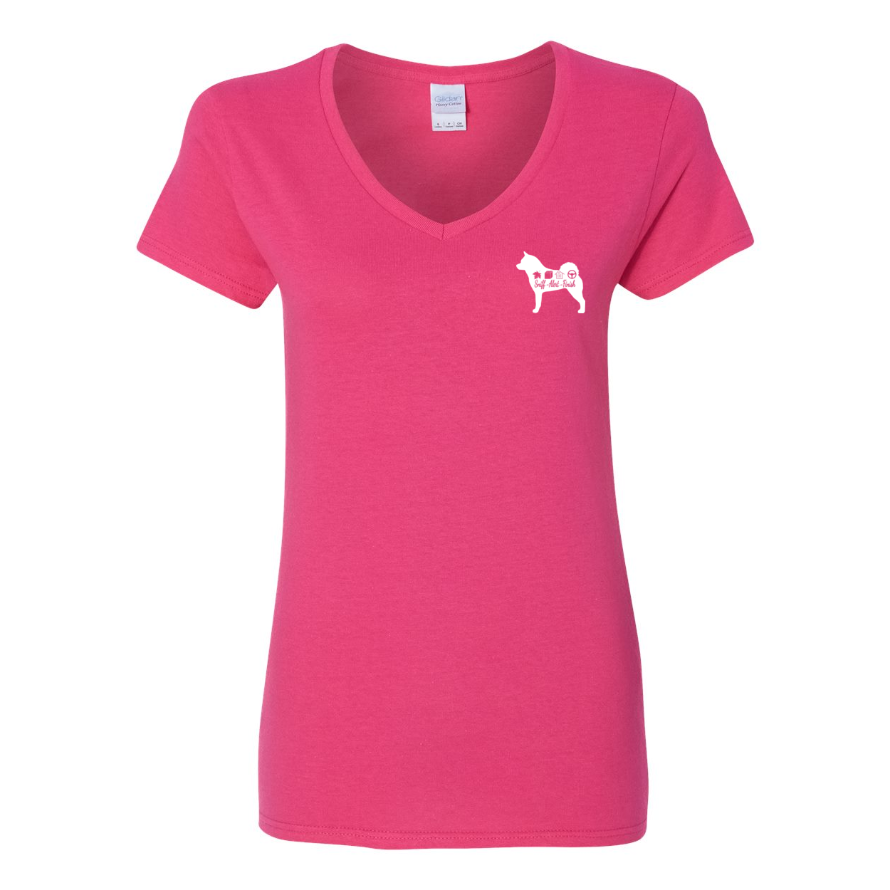 Akita Scent F/B Women's V-Neck T-Shirt - WagALotBowWow