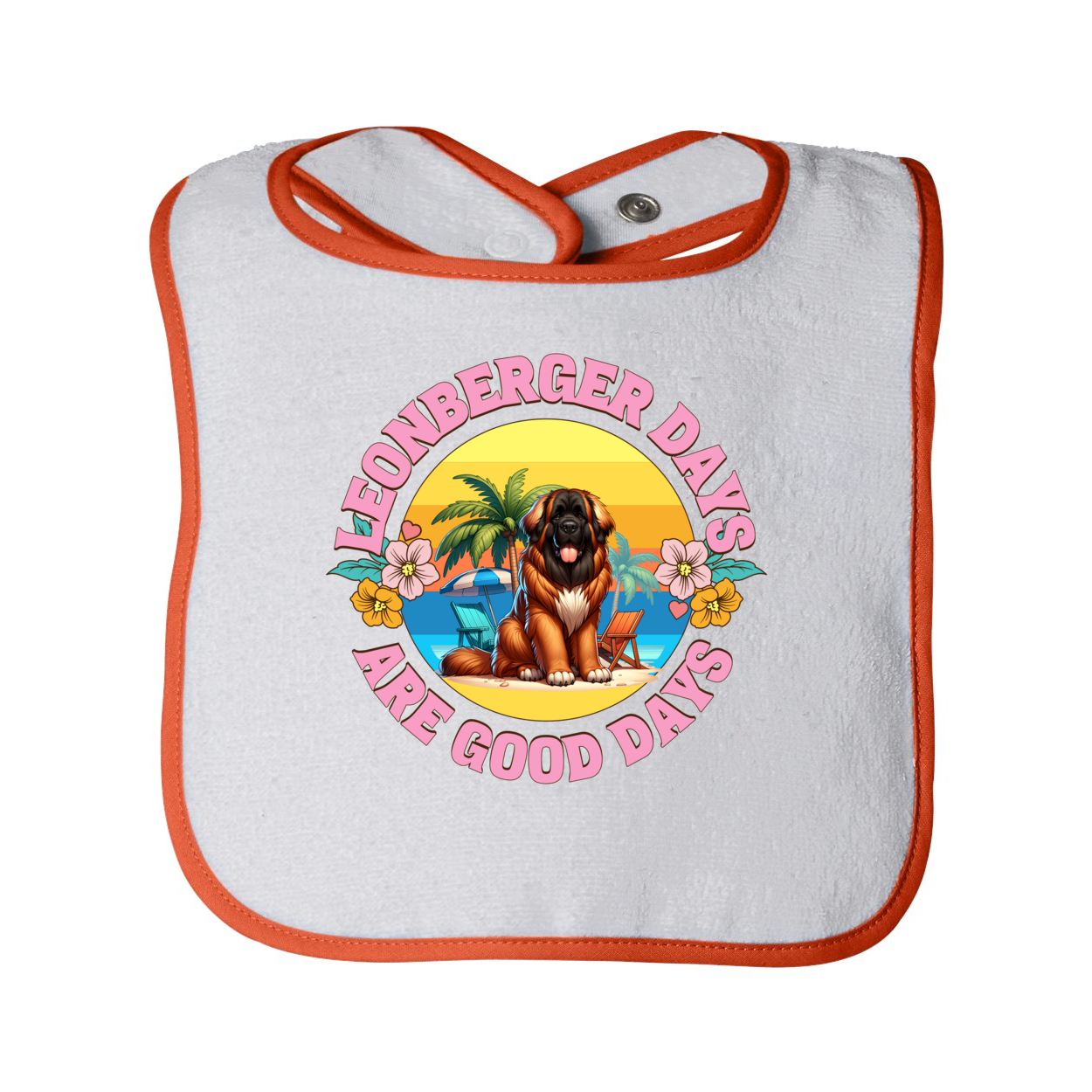 Infant Contrast Trim Terry Bib - WagALotBowWow