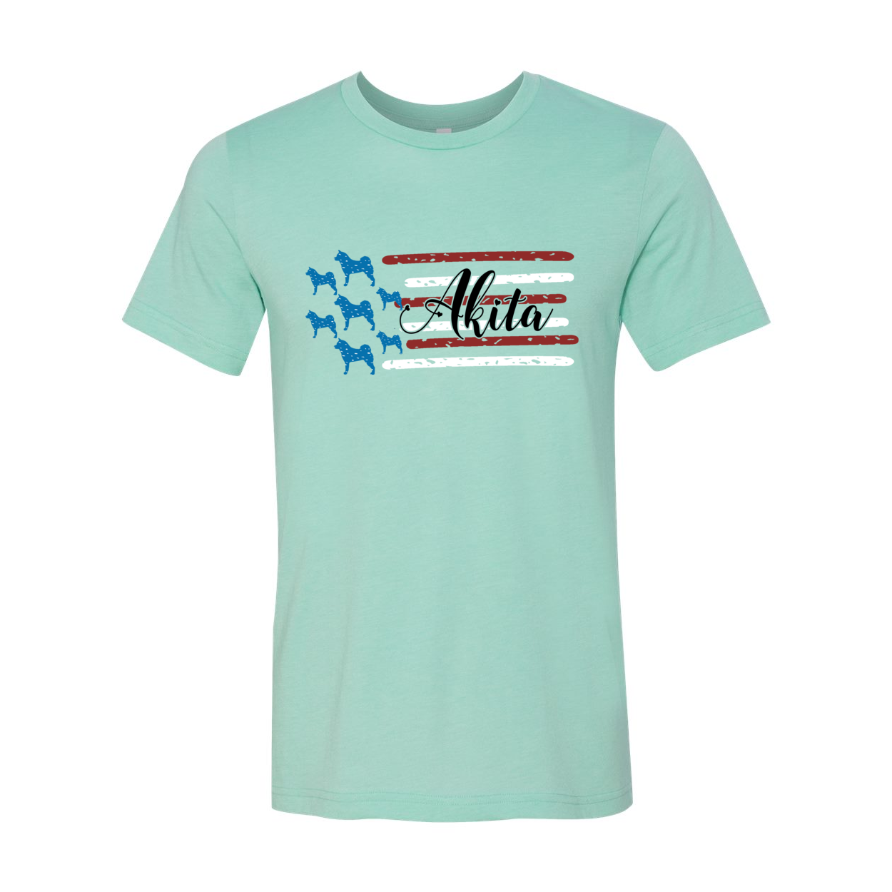 Akita Distressed Flag Black - WagALotBowWow