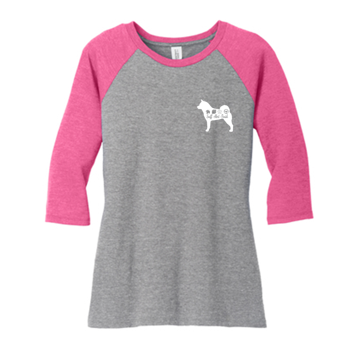 Akita Scent F/B 3/4-Sleeve Raglan - WagALotBowWow