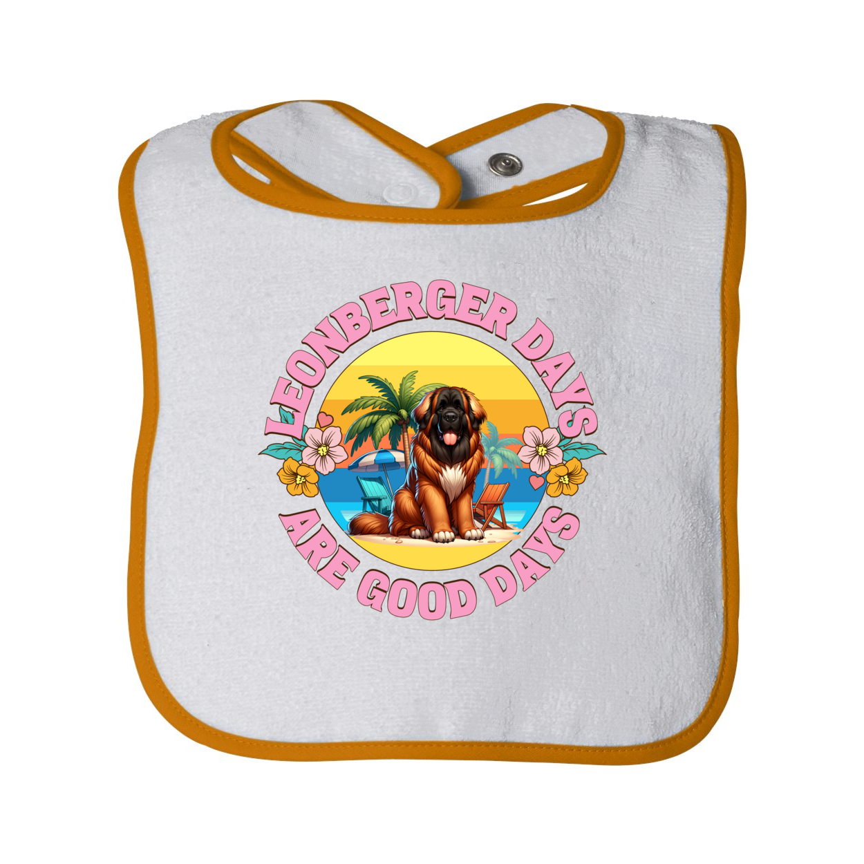 Infant Contrast Trim Terry Bib - WagALotBowWow