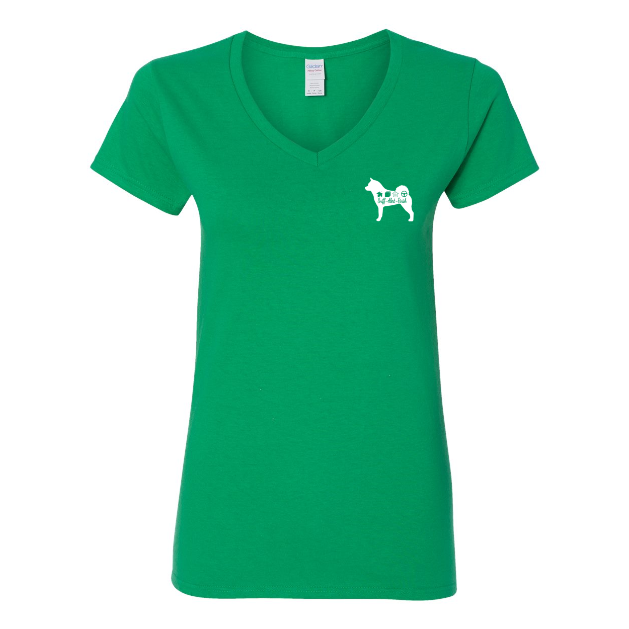 Akita Scent F/B Women's V-Neck T-Shirt - WagALotBowWow