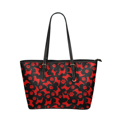 Akita Paw Leather Tote Large - WagALotBowWow