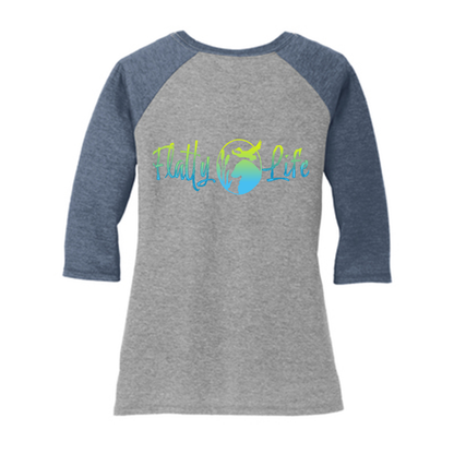 Flatty Life 3/4-Sleeve Raglan - WagALotBowWow
