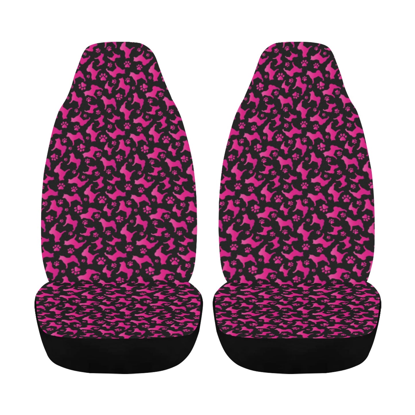 Akita Silhouette & Paw Car Seat Covers - WagALotBowWow