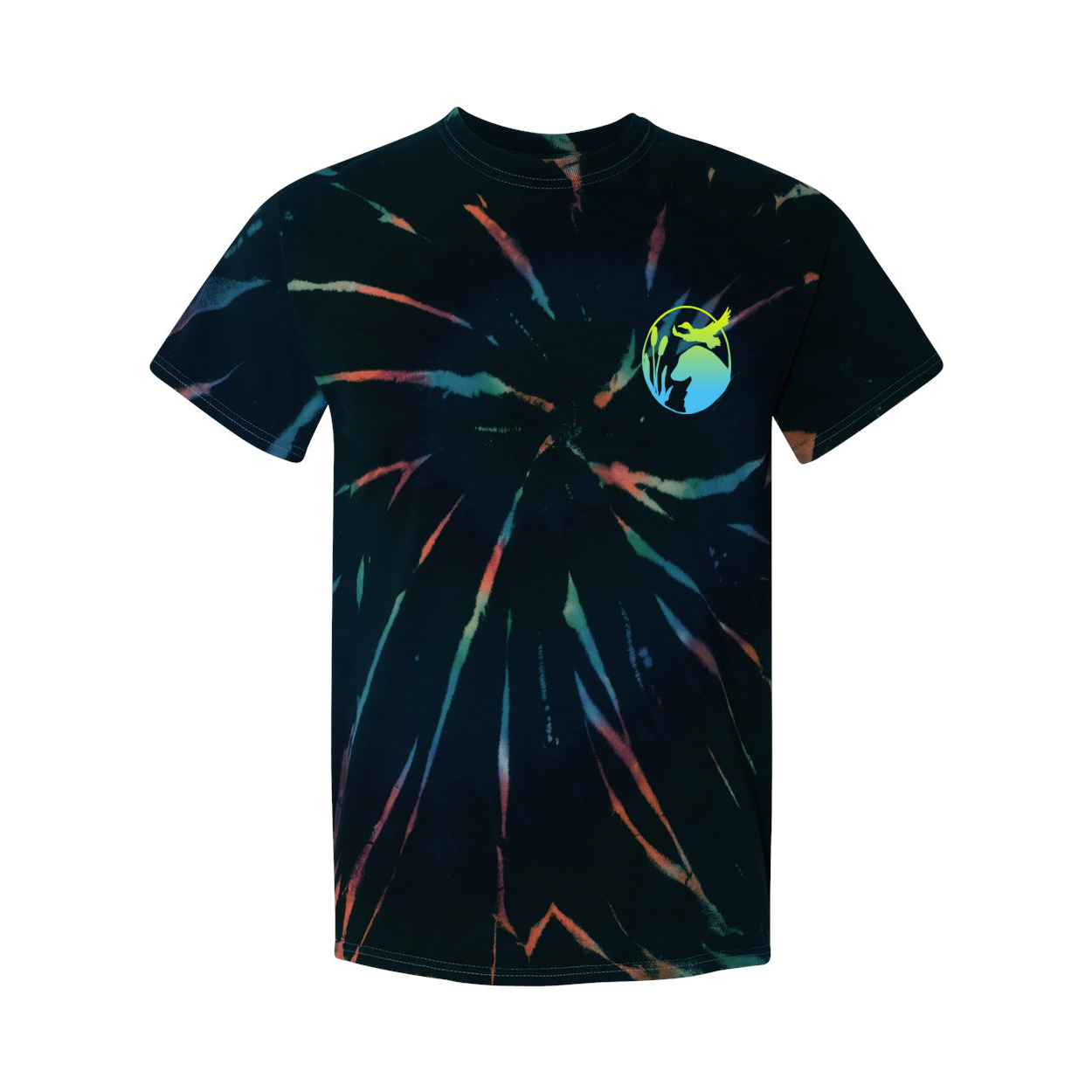 Flatty Life Front/Bac Spiral Tie-Dyed T-Shirt - WagALotBowWow