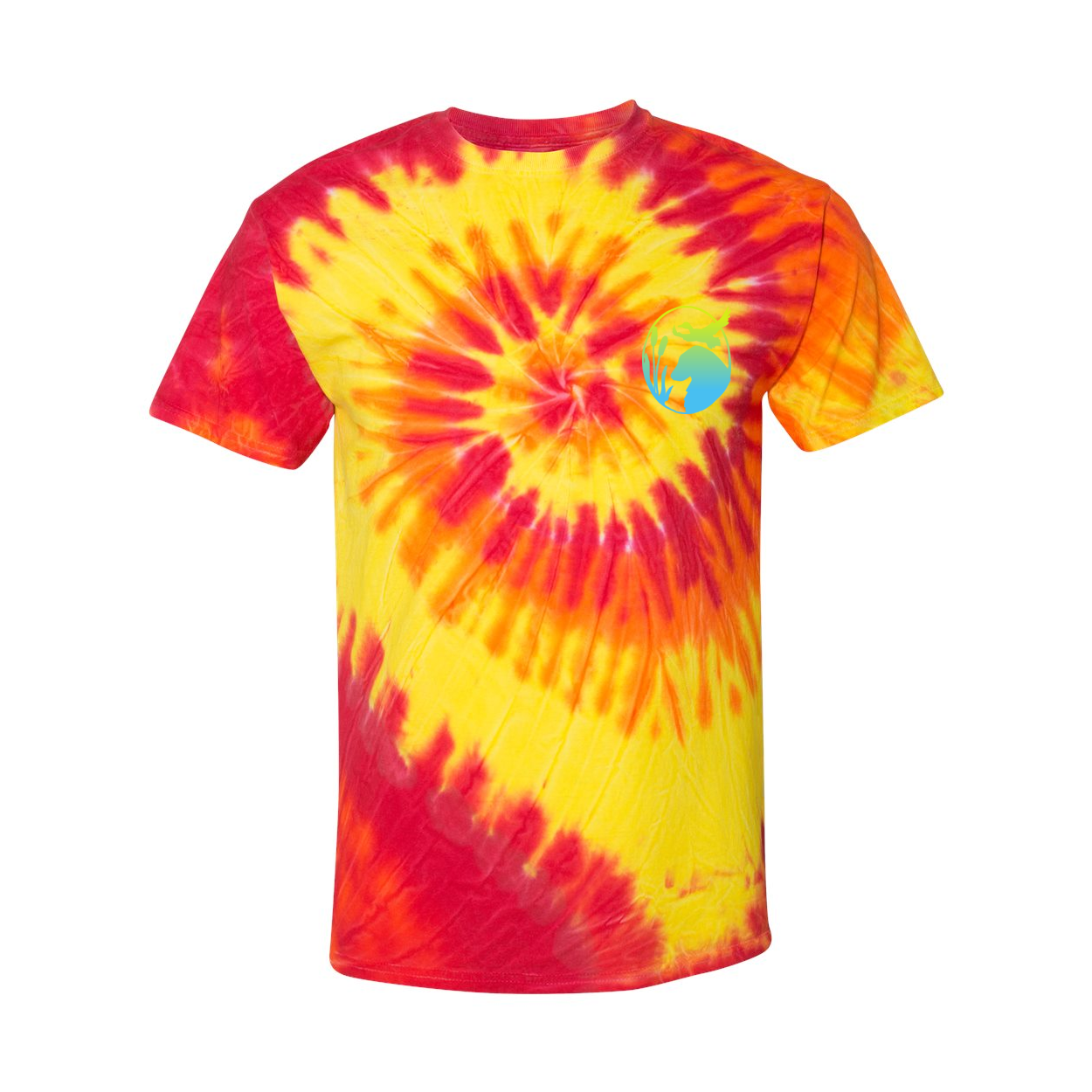 Flatty Life Front/Bac Spiral Tie-Dyed T-Shirt - WagALotBowWow
