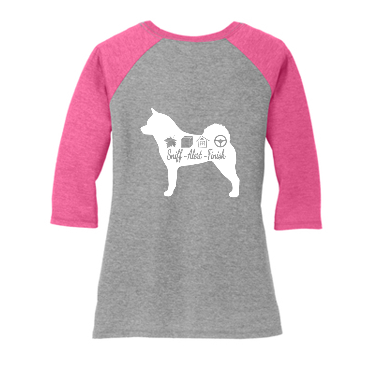 Akita Scent F/B 3/4-Sleeve Raglan - WagALotBowWow
