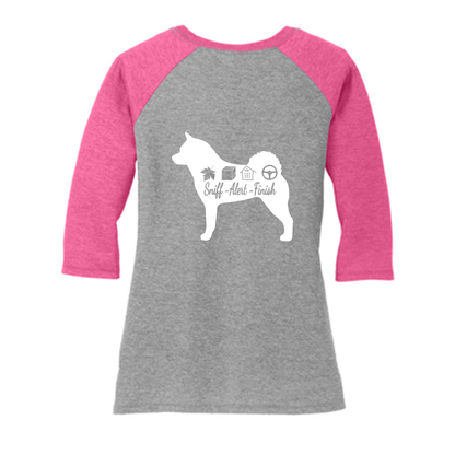 Akita Scent F/B 3/4-Sleeve Raglan - WagALotBowWow