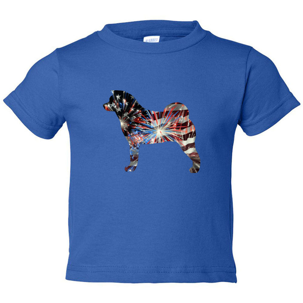 Patriotic Akita Rabbit Skins Unisex Toddler Cotton Jersey Tee - WagALotBowWow