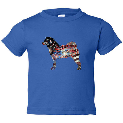 Patriotic Akita Rabbit Skins Unisex Toddler Cotton Jersey Tee - WagALotBowWow