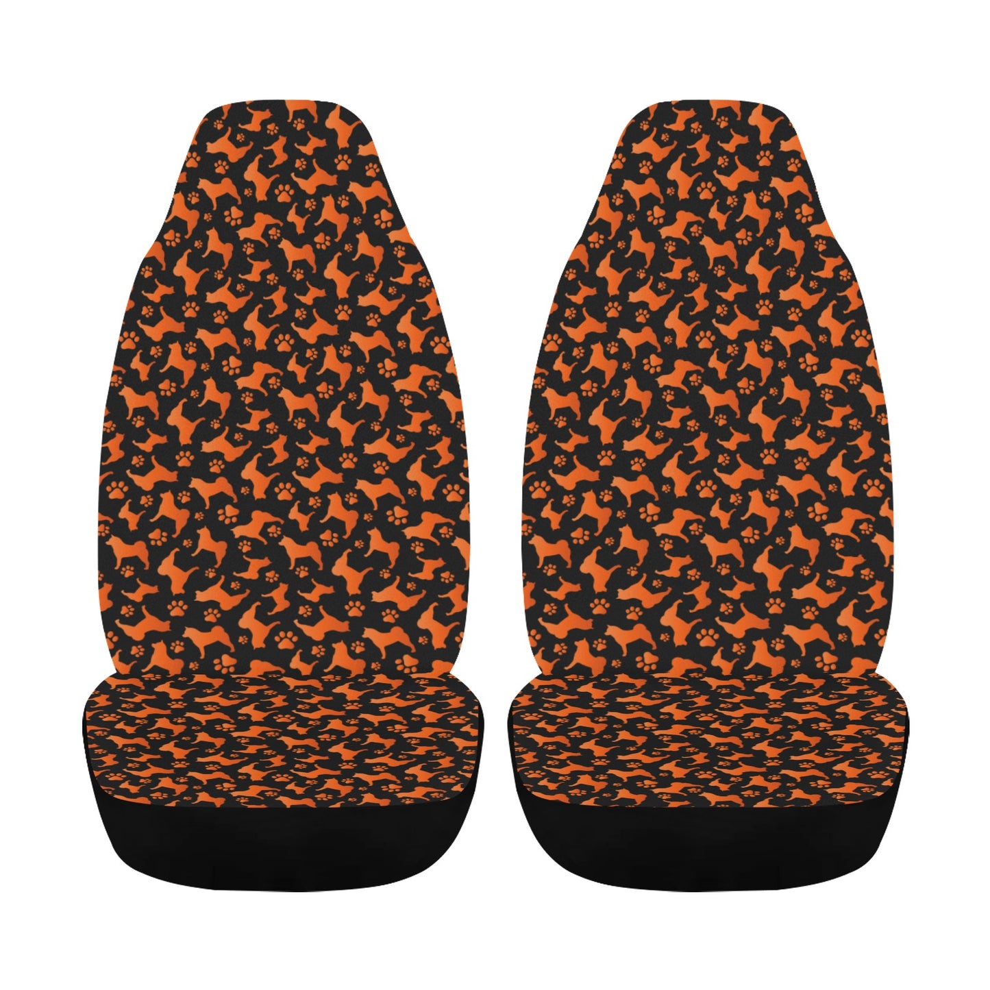 Akita Silhouette & Paw Car Seat Covers - WagALotBowWow