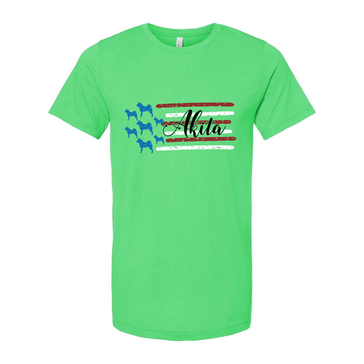 Akita Distressed Flag Black - WagALotBowWow