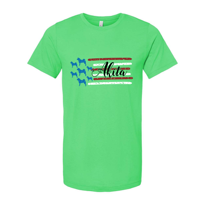 Akita Distressed Flag Black - WagALotBowWow