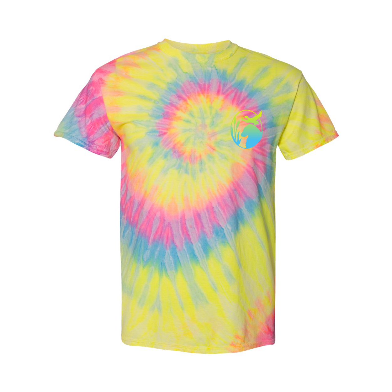 Flatty Life Front/Bac Spiral Tie-Dyed T-Shirt - WagALotBowWow