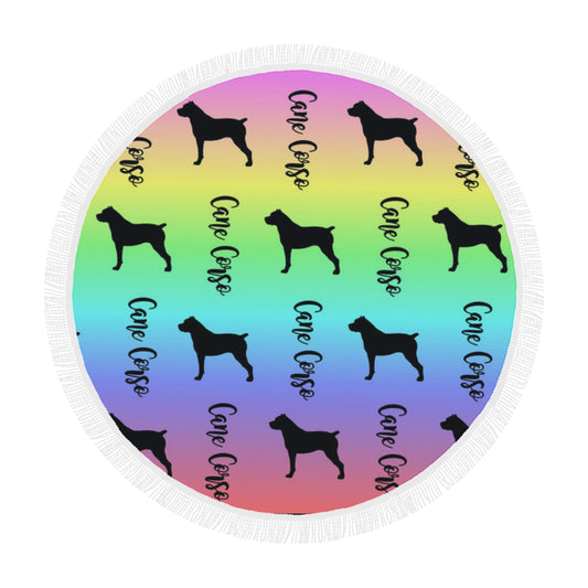 Cane Corso Circular Beach Shawl 59"x 59" - WagALotBowWow