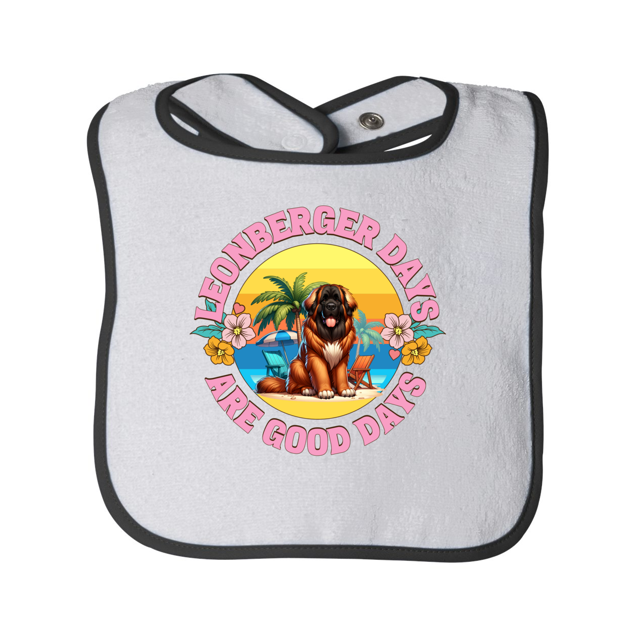 Infant Contrast Trim Terry Bib - WagALotBowWow