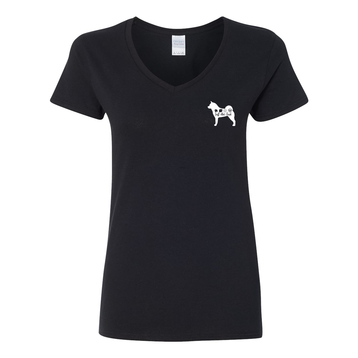 Akita Scent F/B Women's V-Neck T-Shirt - WagALotBowWow