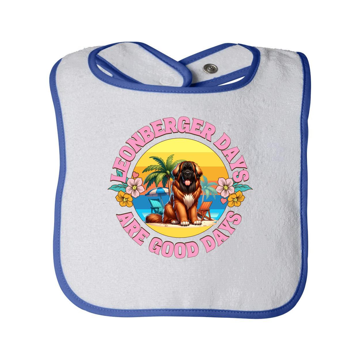 Infant Contrast Trim Terry Bib - WagALotBowWow