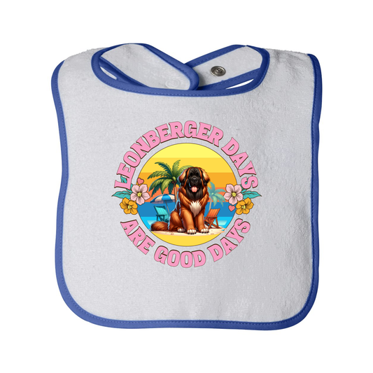 Infant Contrast Trim Terry Bib - WagALotBowWow