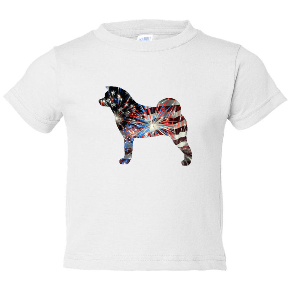 Patriotic Akita Rabbit Skins Unisex Toddler Cotton Jersey Tee - WagALotBowWow