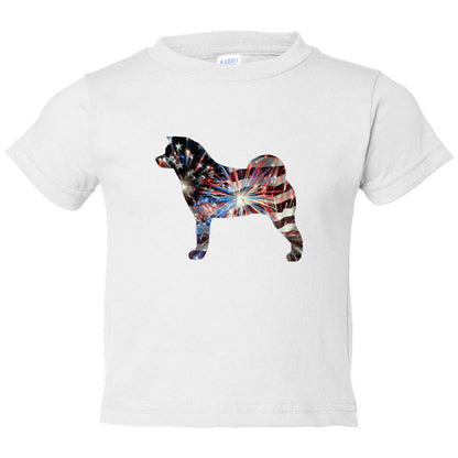 Patriotic Akita Rabbit Skins Unisex Toddler Cotton Jersey Tee - WagALotBowWow