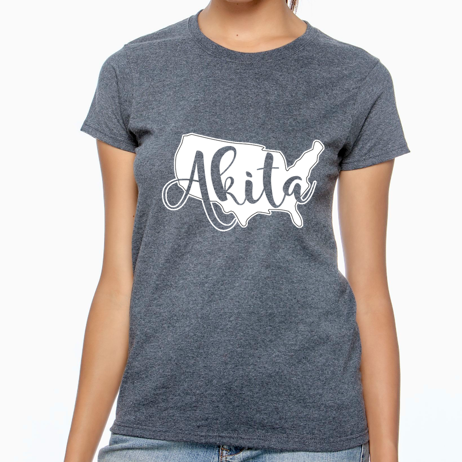 USA Akita Short Sleeve Gildan Ultra Cotton T-Shirt - WagALotBowWow