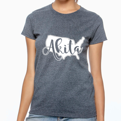 USA Akita Short Sleeve Gildan Ultra Cotton T-Shirt - WagALotBowWow