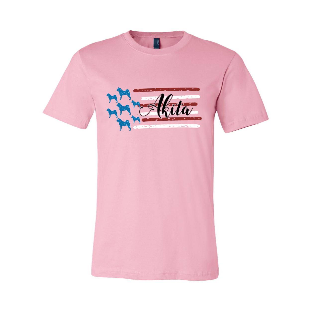 Akita Distressed Flag Black - WagALotBowWow