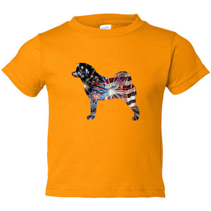 Patriotic Akita Rabbit Skins Unisex Toddler Cotton Jersey Tee - WagALotBowWow