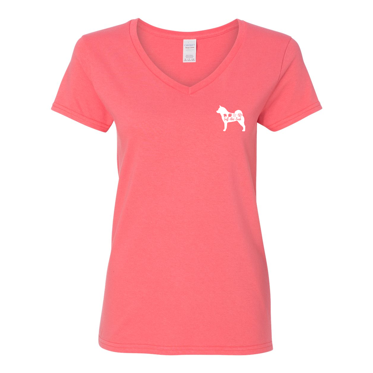 Akita Scent F/B Women's V-Neck T-Shirt - WagALotBowWow