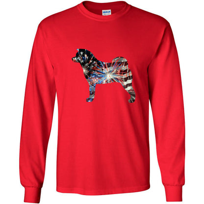 Patriotic Akita Gildan Unisex Ultra Cotton Long Sleeve T-Shirt - WagALotBowWow