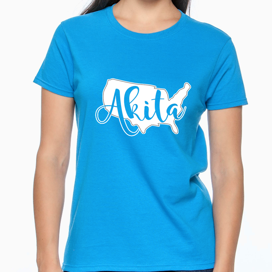 USA Akita Short Sleeve Gildan Ultra Cotton T-Shirt - WagALotBowWow