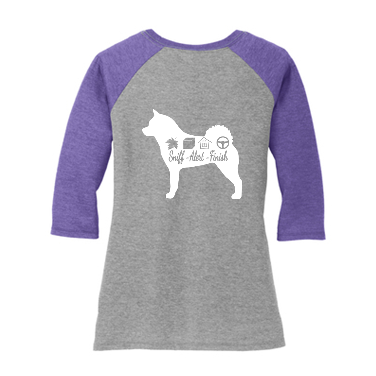 Akita Scent F/B 3/4-Sleeve Raglan - WagALotBowWow