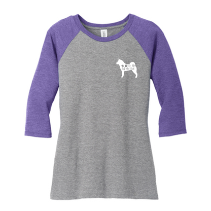 Akita Scent F/B 3/4-Sleeve Raglan - WagALotBowWow