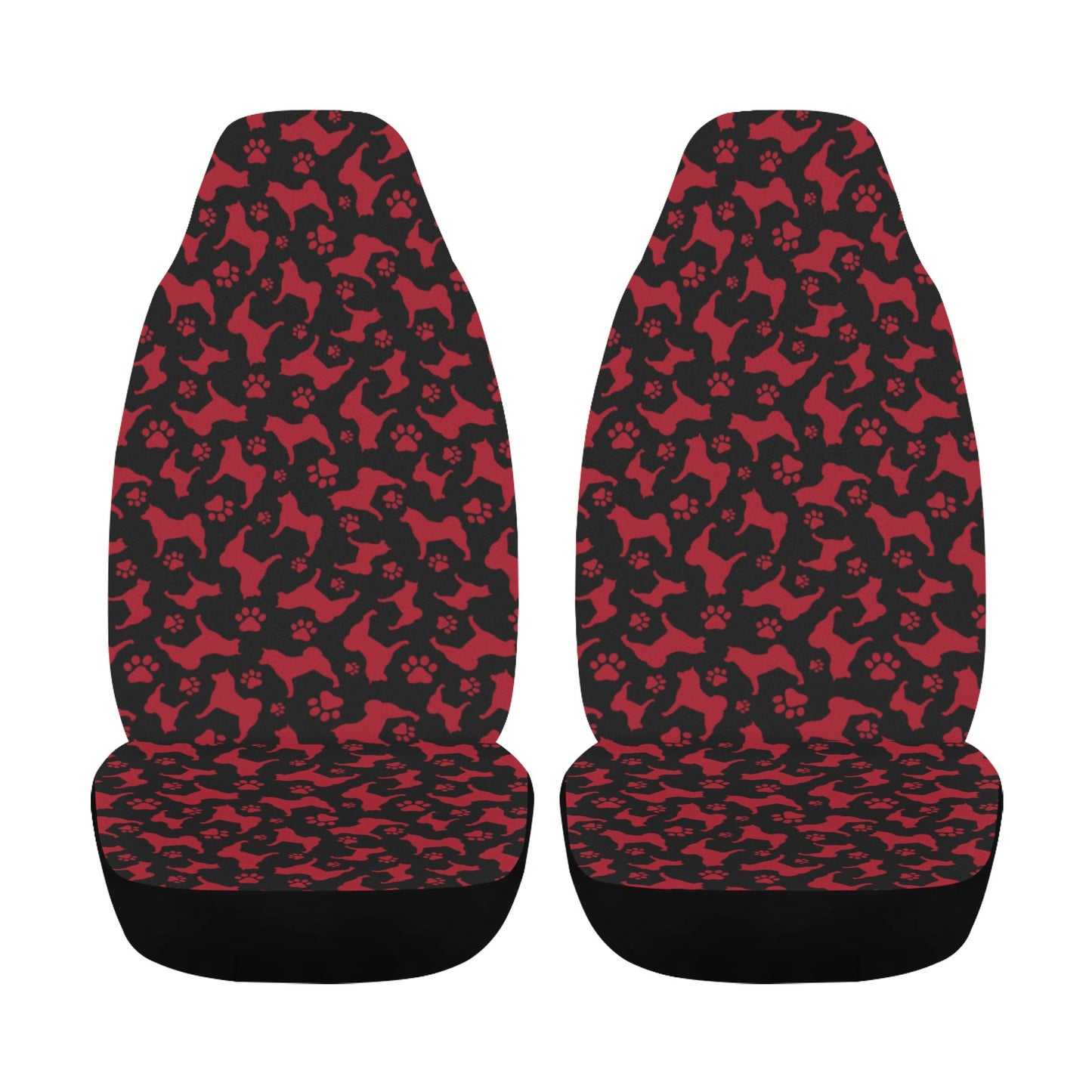 Akita Silhouette & Paw Car Seat Covers - WagALotBowWow