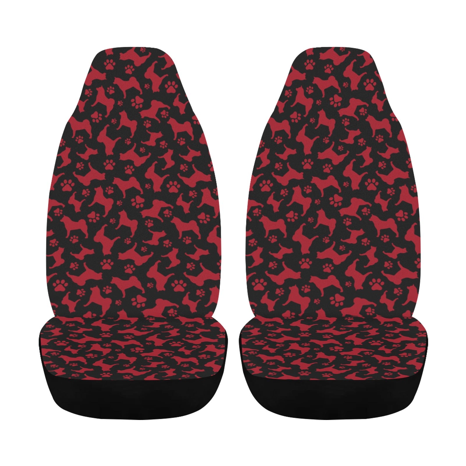 Akita Silhouette & Paw Car Seat Covers - WagALotBowWow