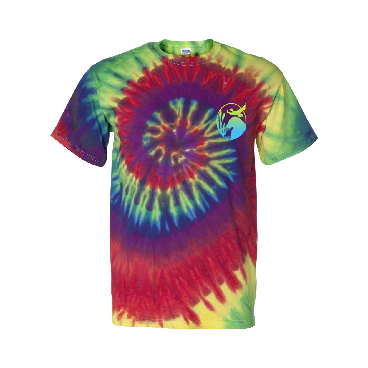 Flatty Life Front/Bac Spiral Tie-Dyed T-Shirt - WagALotBowWow