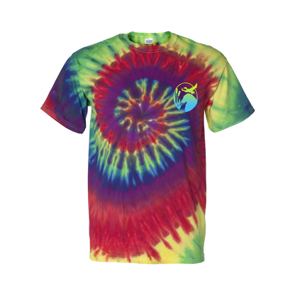 Flatty Life Front/Bac Spiral Tie-Dyed T-Shirt - WagALotBowWow