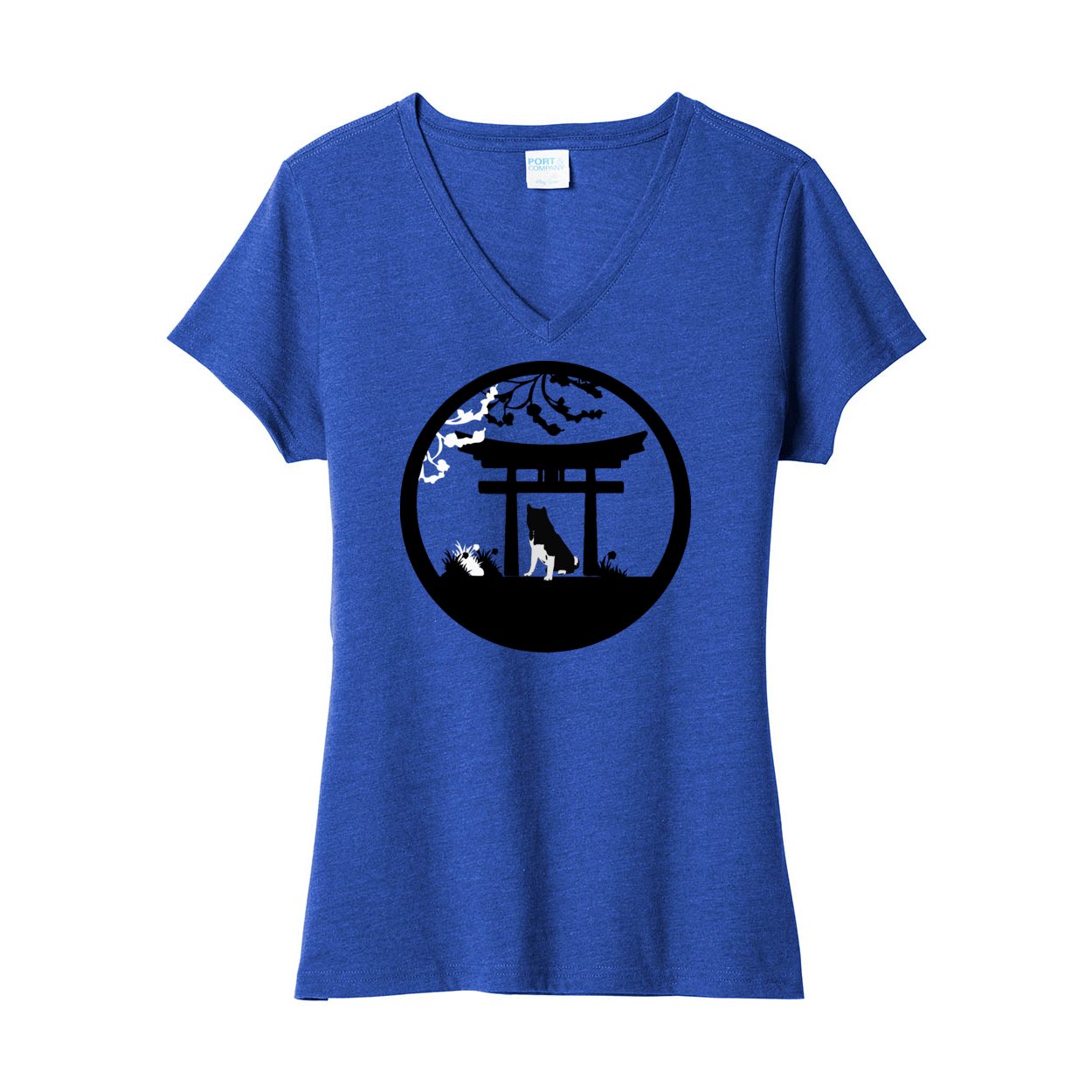 Akita Gate V-Neck Womens SS - WagALotBowWow