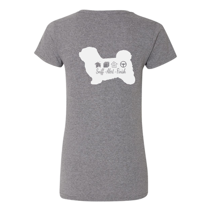 Havanese Scent F/B Women's V-Neck T-Shirt - WagALotBowWow