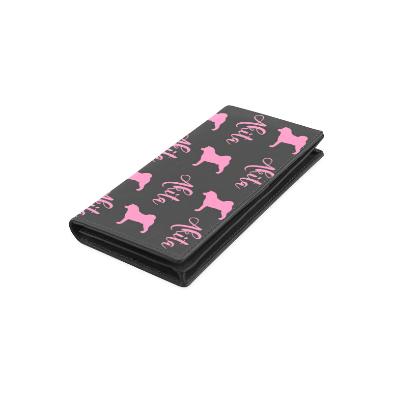 Leather Wallet 11 Slot Akita Design - WagALotBowWow