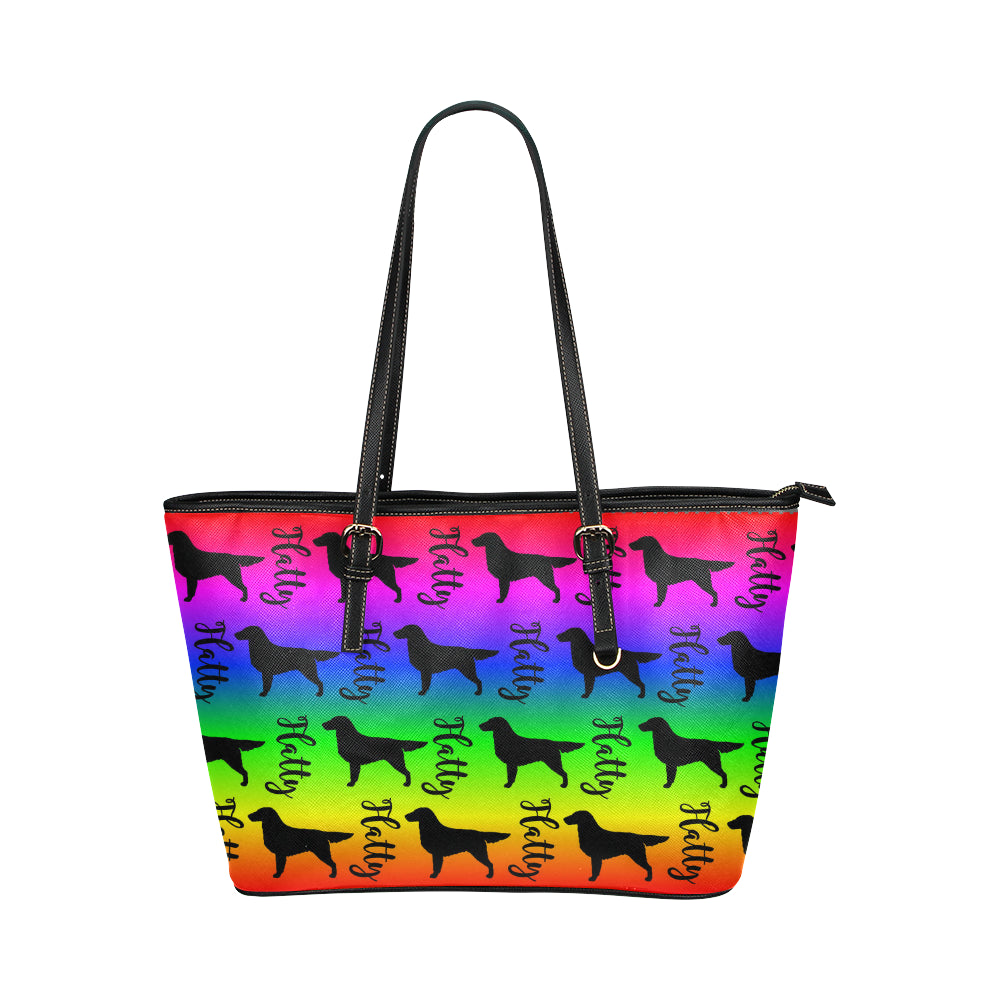 Flat Coat Leather Tote - WagALotBowWow