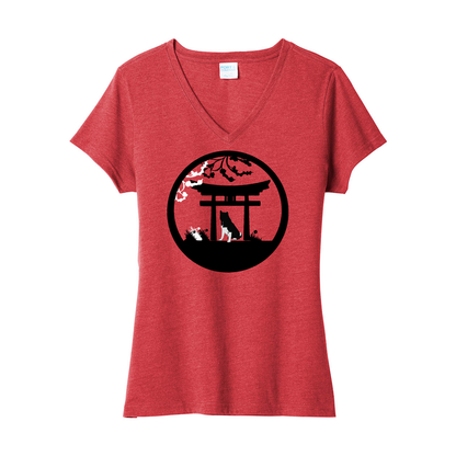 Akita Gate V-Neck Womens SS - WagALotBowWow