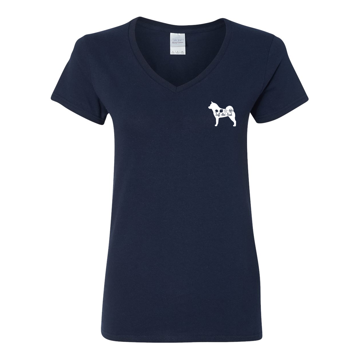 Akita Scent F/B Women's V-Neck T-Shirt - WagALotBowWow