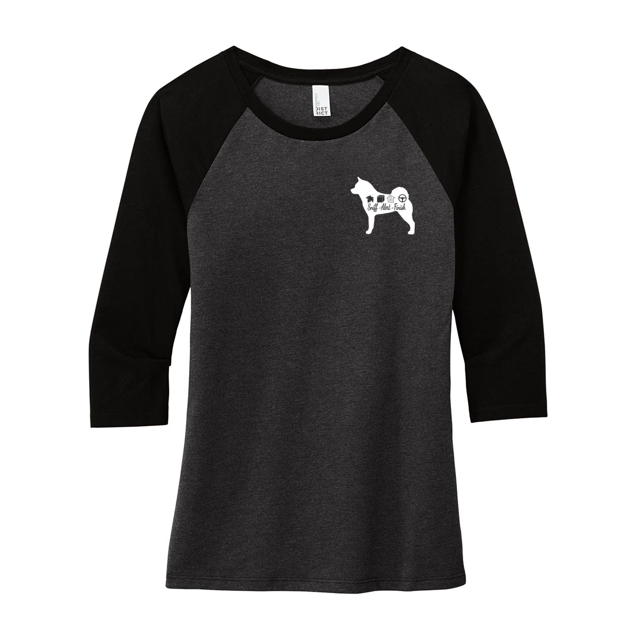 Akita Scent F/B 3/4-Sleeve Raglan - WagALotBowWow