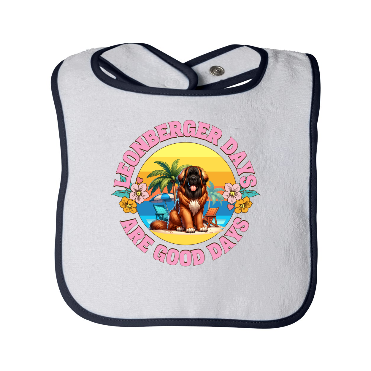 Infant Contrast Trim Terry Bib - WagALotBowWow